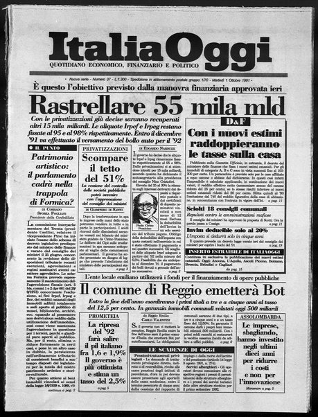 Italia oggi : quotidiano di economia finanza e politica